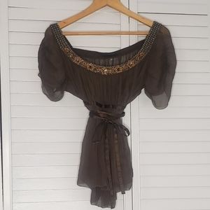 Elie Tahari 2 piece chiffon top w/ cami